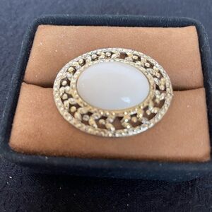 Elegant Gold and White Women's Brooch